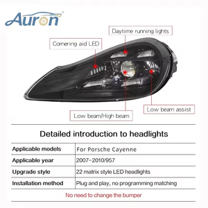 Faro Delantero AURON con Chip LED CSP de Cuádruple Haz, 12V 6000K 36W 6000 Lúmenes, Nuevo para 2007-2010 957, Luz de Reequipamiento - Product Image 5
