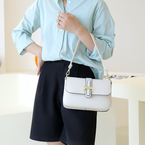 Nouvel article : Sacs à main en PU pour femmes, sacs bandoulière de luxe en cuir uni, sacs à bandoulière personnalisables avec logo pour femmes, vente en gros - Product Image 4