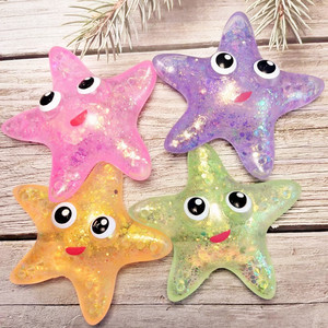 Jouet à presser Étoile de mer Aurore 12cm en Maltose TPR, Portable, Anti-stress, Cadeau pour les 6 ans et plus, Stimulant d'humeur pour les journées bien remplies - Product Image 3