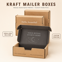 Boîte d'expédition en carton ondulé Kraft personnalisée pour l'e-commerce, boîte d'abonnement, emballage DTC, déballage, logo personnalisé, OEM, ODM, vente en gros
