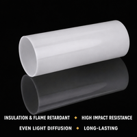Tube diffuseur de lumière LED en PC vierge, tolérances stables, anti-éblouissement, anti-âge, tailles personnalisées, découpe sur mesure, diamètre extérieur 8~100mm
