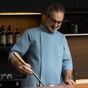 Uniformes de chef profesionales Restaurante resistente a altas temperaturas Estilo italiano a prueba de suciedad - Product Image 6