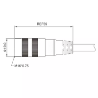 Connecteur circulaire interne DIN M16 Bofan, câble d'alimentation, matériau PVC, noir, mâle/femelle, étanche IP67, certifié ROHS CE, 2-24 broches