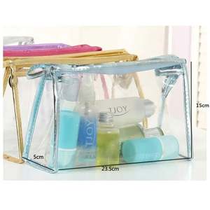Portable Waterproof Eco-friendly Transparent PVC Makeup <b>Bag</b> Travel Clear PVC Wash Toiletry Cosmetic <b>Bag</b> With Custom Logo - Product Image 1