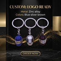 Porte-clés de casque de moto en alliage de zinc personnalisé, moulé sous pression 3D, plaqué or, logo émaillé, anneau métallique