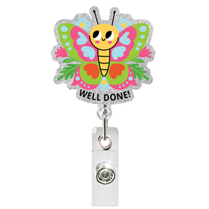 Kelebek arı böcek serisi akrilik yama keçe rozeti klip öğretmen öğrenci teleskopik klip kolay çekme düğmesi belge toka - Product Image 2