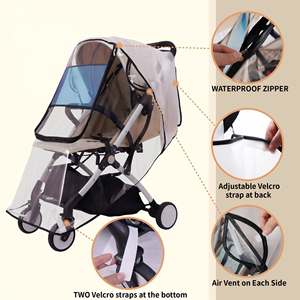 Children's Buggy Weather Shield Non-Toxic Transparent Pushchair Rain <b>Cover</b> for Buggies and Pushchairs with Large <b>Window</b> - Product Image 3