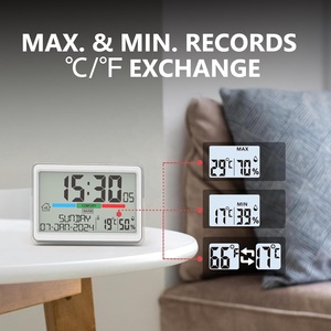 ZHX S369 Indoor Thermometer Hygrometer <b>Humidity</b> <b>Gauge</b> Temperature Monitor with Digital Alarm Clock - Product Image 6
