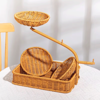 Rustieke rotan geweven handmand, fruit- en eiermand van wilgenvlechtwerk, aanpasbare kleur, maten S/M/L, voor picknicks en cadeaus