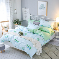 Parure de lit imprimée 3 ou 4 pièces en microfibre polyester pour lit Queen ou King, avec housse de couette et taies d'oreiller