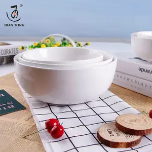 DianTong custom logo restaurant 3/3.5/4/4.5/5/6/7/8/9 inch plain white round porcelain dinner rice soup ceramic bowl