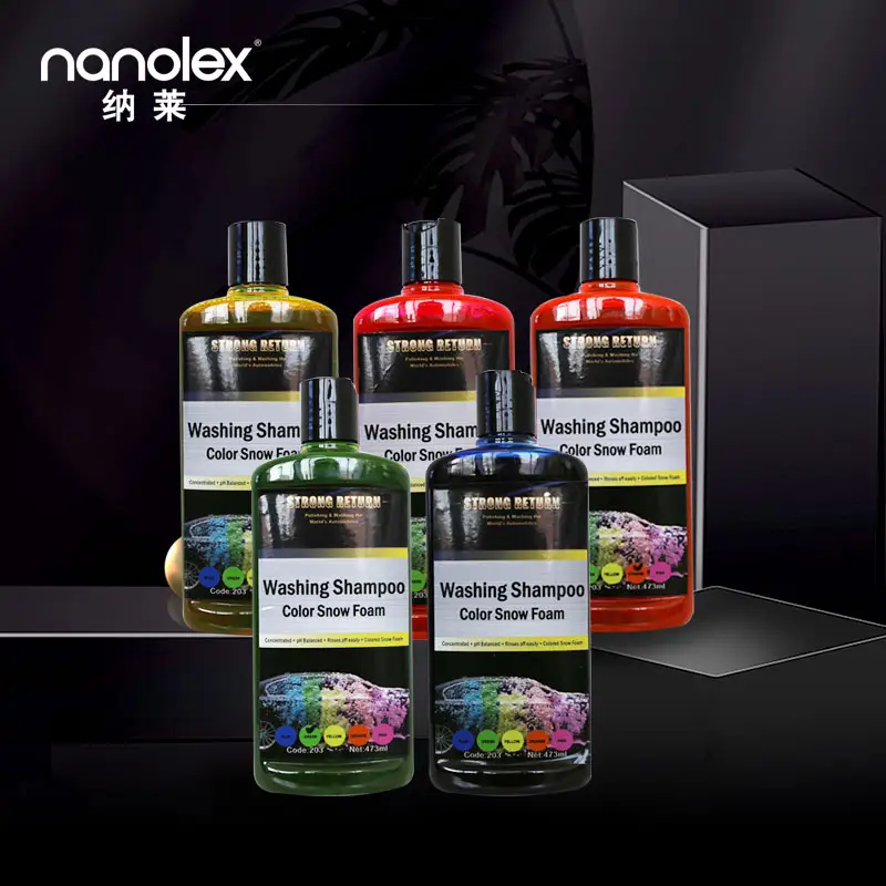 Nanolex 203 vendita calda autolavaggio fragranza personalizzata sapone concentrato per la cura dell'auto colore schiuma di neve shampoo per lavaggio