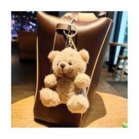 Doux 12cm Mini peluche ours en peluche porte-clés dessin animé ours en peluche poupée jouets pendentif à breloque porte-clés porte-clés sac à dos