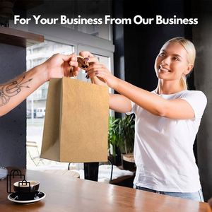 Paper Bags with Handles Bulk Craft for Christmas Businesses Retail Shop Grocery Boutique Parcel Packaging <b>Thick</b> Kraft Paper Bag - Product Image 5