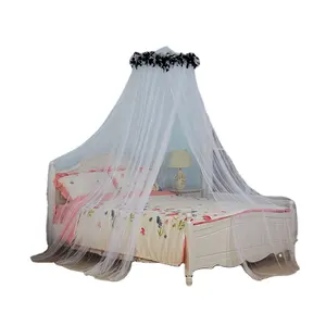 Luxury Princess Bed Canopy Knitted Mosquito Net for Girls Teens or over Baby Crib Premium Feather Hanging Kit Fabric Material