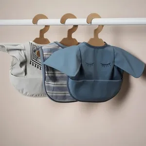 Bavoirs en Silicone pour bébés, tablier Vintage en mousseline, ensemble 2022, vente en gros