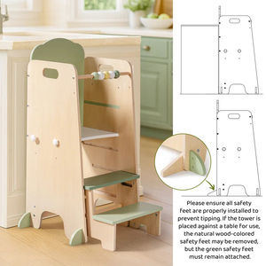 Torre de Aprendizaje de Madera con <span class=keywords><strong>Pizarra</strong></span> para Niños, Taburete de Cocina para Niños, Torre de Apoyo para Niños y Niñas - Product Image 3
