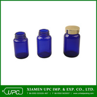 160ml 5oz 150ml flacon de pilules en verre bleu cobalt pour tablette de vitamines