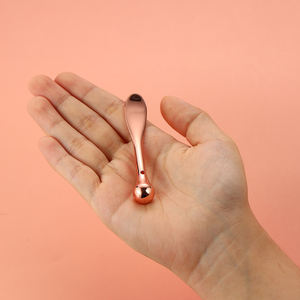 Etichetta personale 5.8cm Mini oro crema per il viso applicatore piccolo metallo cucchiaio cosmetico in lega di zinco spatola cosmetica per la cura della pelle - Product Image 6