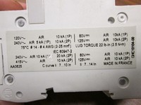 Disjoncteur PLC 60144 10A 240V 2P Utilisé pour les produits sous garantie