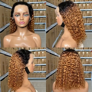Parrucche da donna con onda corta effetto <span class=keywords><strong>acqua</strong></span> 13x4, nere, di grado 12A, 100% capelli umani, con lavorazione Spotlight Processing - Product Image 5