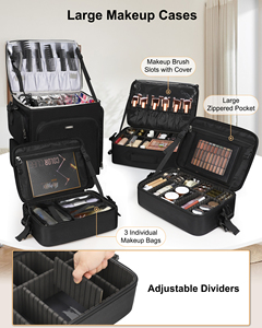 Relavel Trolley Plus Size Cosmetische Case Met 4 Lagen Make-Up Organizer Overmaat Make-Up Reistas Haarstylist Make-Up Hoesje - Product Image 4