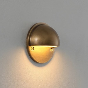 Lámpara de Pared Semicircular de Cobre, Fuente de Luz LED, Base E27, Control de Interruptor, Iluminación para Dormitorio y Pasillo - Product Image 1