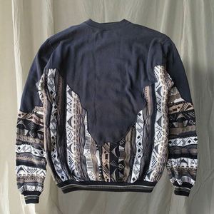 Sudaderas de diseñador de corte y costura personalizado para hombre Sudadera de jacquard Sudadera vintage de cuello redondo - Product Image 4