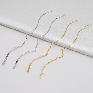 S925 <b>Silver</b> Long Tassel <b>Headband</b> Earrings with 10-11 Simple Pearl Women's DIY Jewelry Accessories 892 - Product Image 1