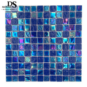 Wholesale Modern Green Blue Iridescent Crystal Glass Mosaic Wall <strong>Tile</strong> for Outdoor Swimming Pool <strong>Tiles</strong> <strong>3x3</strong> Inches - Product Image 5