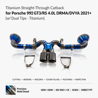 Système d'échappement ING Titanium sans soupape pour Porsche 992 GT3/RS 4.0L DRMA/DVYA 2021+ |   Connecteurs droits à double embout en gros