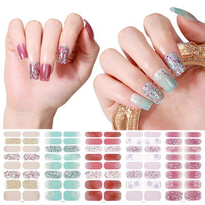 Etiqueta privada 3D Gradient Color <span class=keywords><strong>Neon</strong></span> Reflective Nail Wraps Sticker Easy Apply Sparkle Shiny Glitter para uso diario Estilo de otoño - Product Image 4