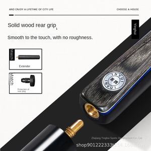 Taco de billar de madera de fresno negro para billar americano y snooker, punta pequeña, duradero, de una pieza, para juegos de cartas y de mesa de <span class=keywords><strong>8</strong></span> y 9 bolas - Product Image 2