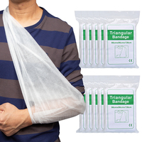 Ensemble de bandage triangulaire en gaze non tissée pour pansement médical élastique stérile avec épingle accessoires de trousse de premiers soins non blanchis