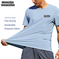 Meilleure vente T-shirt unisexe personnalisé à séchage rapide avec sérigraphie 100% polyester tricoté USA sans taxes Vêtements de sport pour hommes