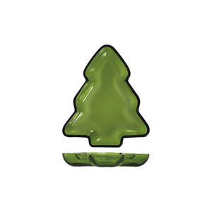 Assiette en forme de sapin de Noël vert 20X17X2.5 pour décorations de table de fêtes - Product Image 1