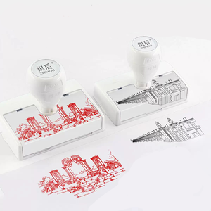 कस्टम लोगो 60*90 मिमी सुरुचिपूर्ण पेपर बैग सजावट पूर्व-हस्ताक्षर किए गए स्व-लिंक रबर व्यवसाय फ्लैश स्टैम्प डिजिटल प्रिंटिंग - Product Image 3