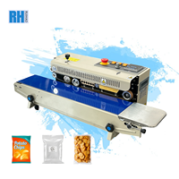 Machine de scellage continu à bande pour poudres, granulés, farine, amidon, produits chimiques, sacs tissés PE PP, thermoscelleuse certifiée CE 110V 220V