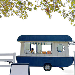 Chariot de restauration mobile rustique et rétro pour stand de rue, marché nocturne, sandwichs, snacks, boissons, petite entreprise de restauration en plein air - Product Image 5