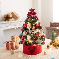 Sapin de Noël artificiel pré-éclairé X-236, mini sapin floqué pour table, autoportant, pour événements festifs, fêtes, décoration de la maison