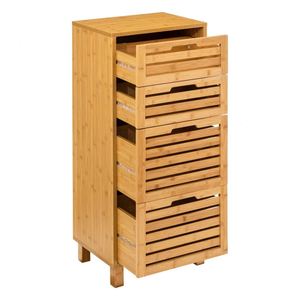 Nordic 4 Drawer Standing Bamboo Storage Cabinet Floor Cabinet Multifunctional Easy Assembly Storage Holders & Racks - Product Image 3