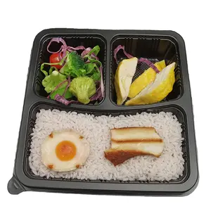 disposable 3 compartments plastic take away lunch food boxes