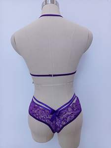 Женское нижнее белье Babydoll, шелковое кружевное нижнее белье, бюстгальтер с бантом, трусики, сетчатая одежда для сна, нижнее белье для женщин, сексуальные комплекты из 2 предметов - Product Image 5