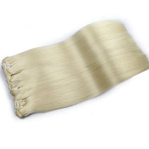 SHY Haute Qualité Blond Clair Remy Cheveux Clip-in Soyeux Droite Cheveux Bruts pour Femmes Blanches Cuticule Aligné - Product Image 4