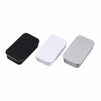 Boîte en métal coulissante en fer blanc mat avec logo personnalisé imprimé pour emballage de bonbons à la menthe, parfum solide, baume à lèvres, maquillage