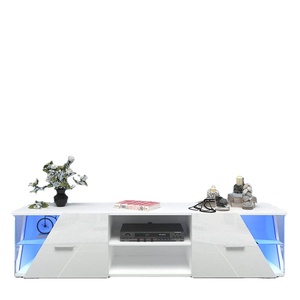 Mobile <span class=keywords><strong>TV</strong></span> <span class=keywords><strong>con</strong></span> <span class=keywords><strong>LED</strong></span> dal Design Moderno, <span class=keywords><strong>Pannello</strong></span> <span class=keywords><strong>Porta</strong></span> Asimmetrico e Irregolare, Espositore Personalizzato - Product Image 1