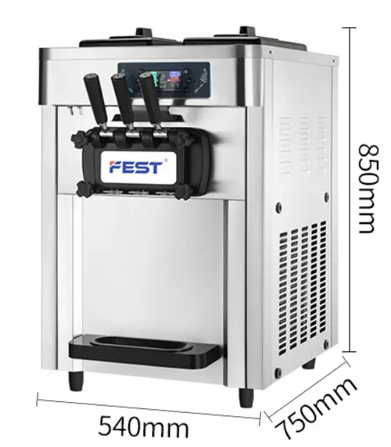 FEST Dual Motor One Touch Limpieza y lámpara de helado de acero inoxidable Máquina de helado de encimera multifuncional comercial