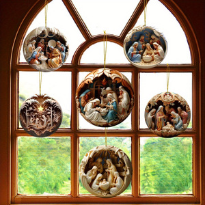 Spot Home Decor Pendentif de Pâques en bois pour tenture murale lors des fêtes de Pâques - Product Image 3
