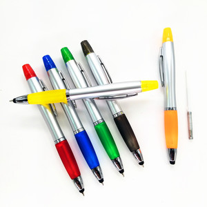 OEM Logo 2 In 1 Plastic Ballpoint Pen With Highlighter Pen For Promotional