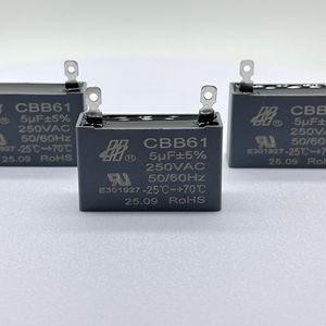 <span class=keywords><strong>Condensateur</strong></span> à film Hongye CBB61 400-<span class=keywords><strong>450VAC</strong></span> 0,5-30µF Certifié CQC/TUV/VDE Température de fonctionnement -40°C~105°C Film en polypropylène - Product Image 4